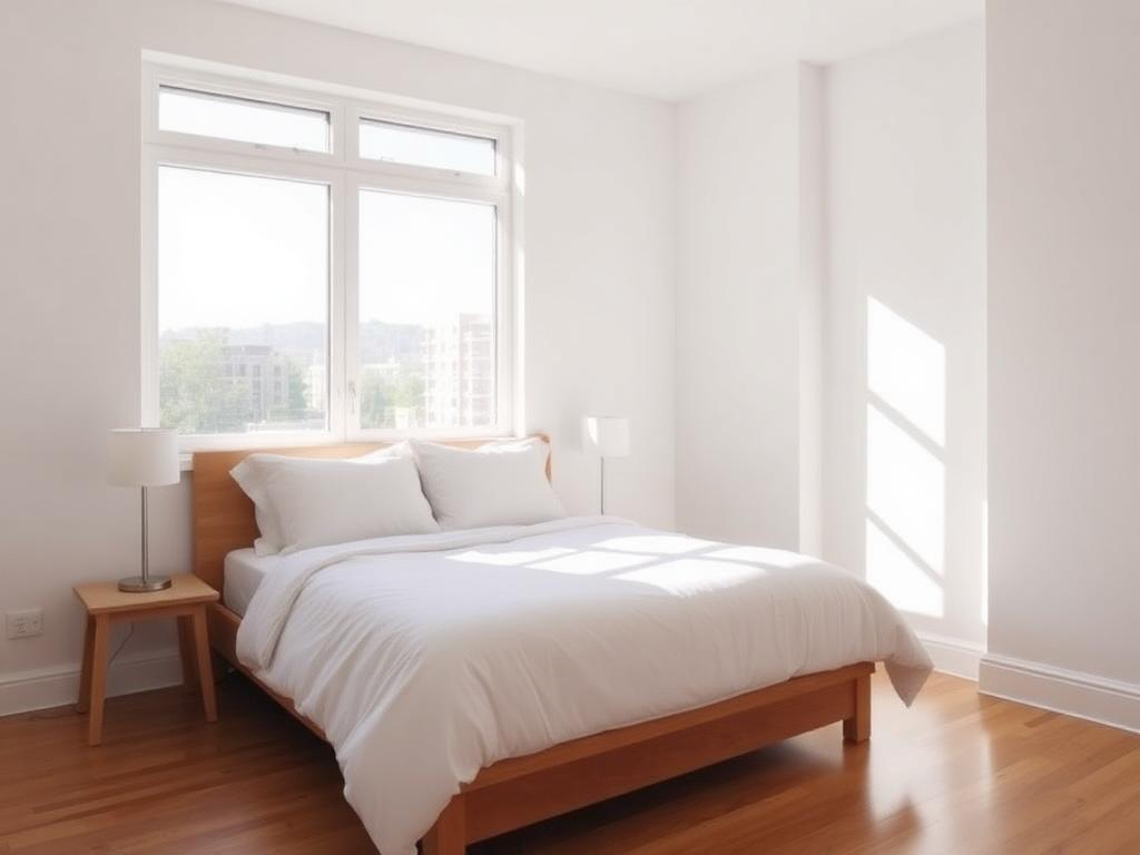 Bright, freshly cleaned Airbnb bedroom
